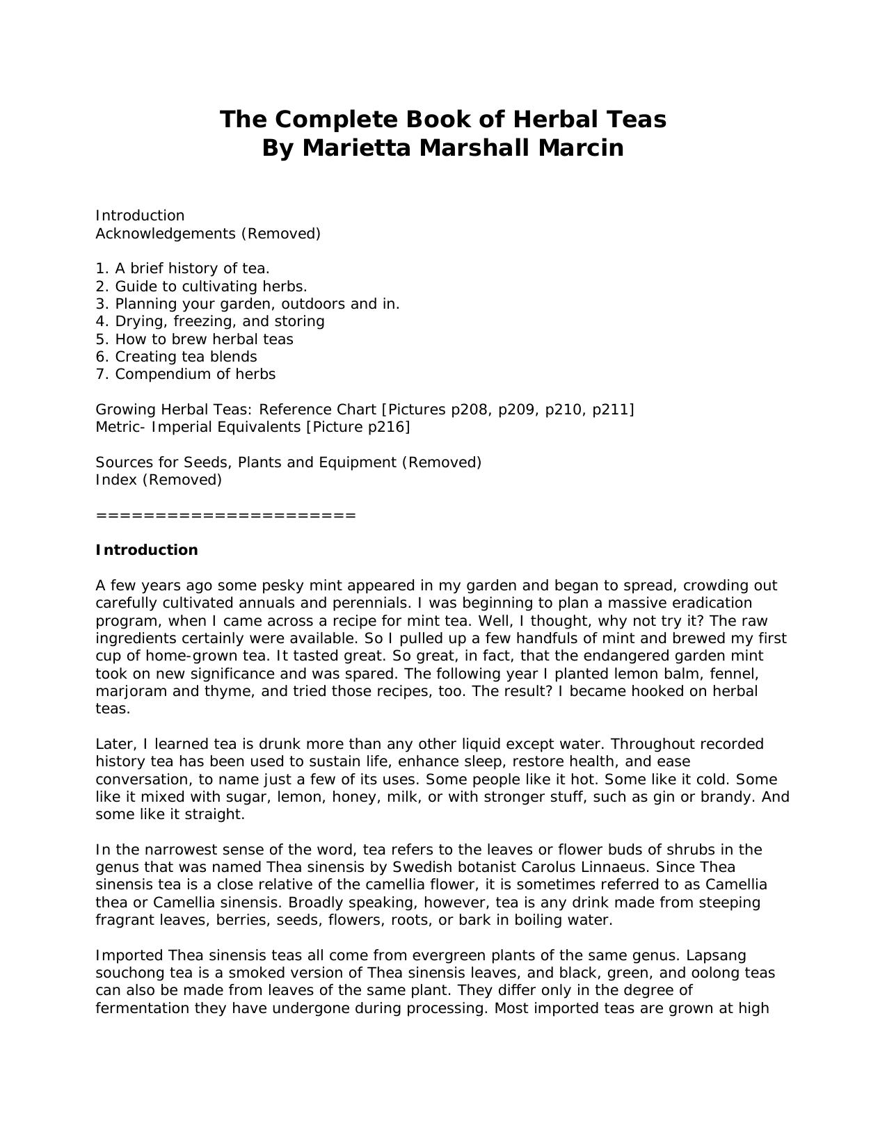The complete book of herbal teas by Marietta Marshall Marcin