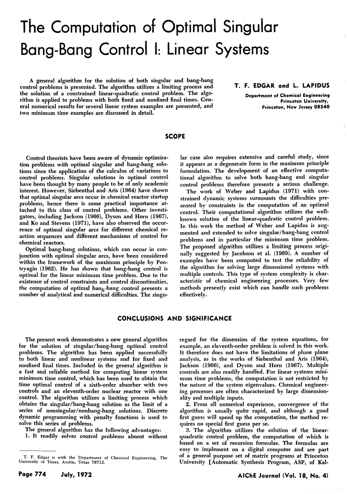 The computation of optimal singular bang-bang control I: Linear systems by Unknown