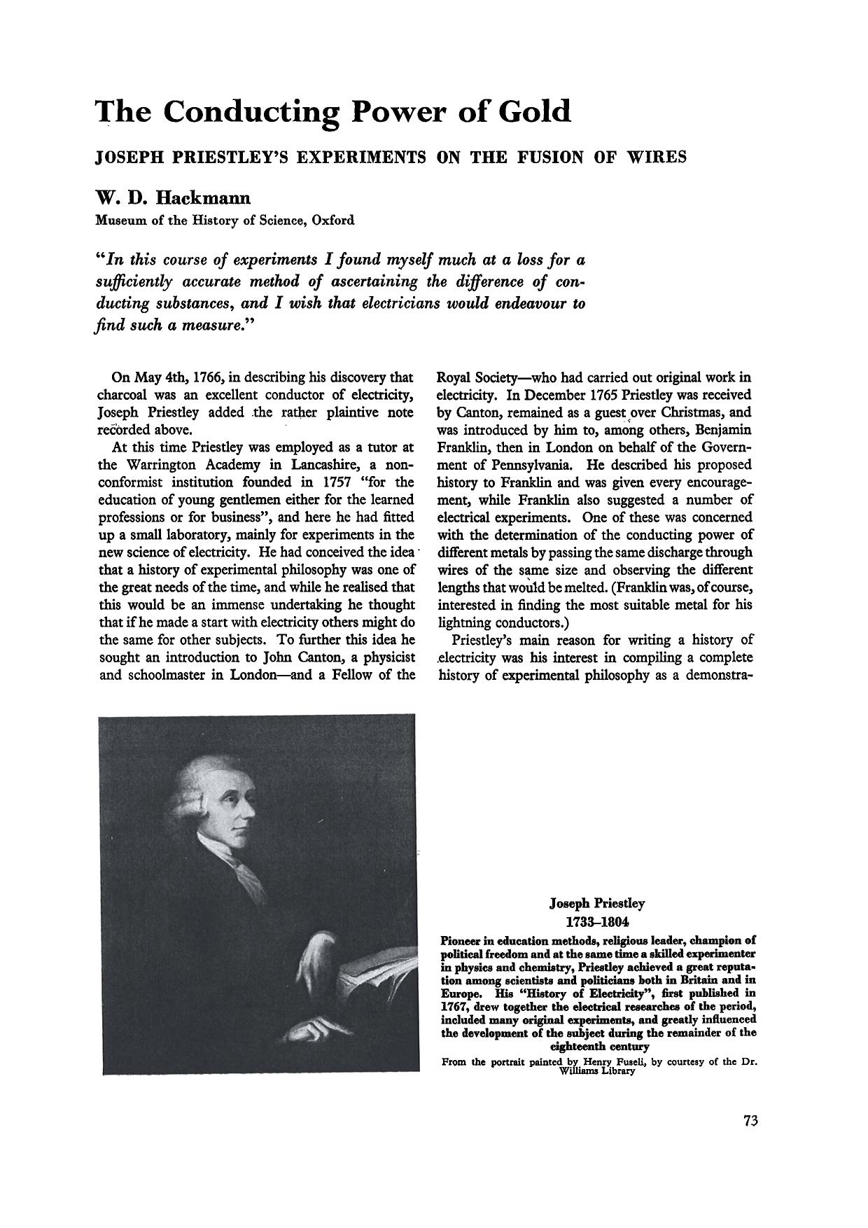 The conducting power of gold by Unknown