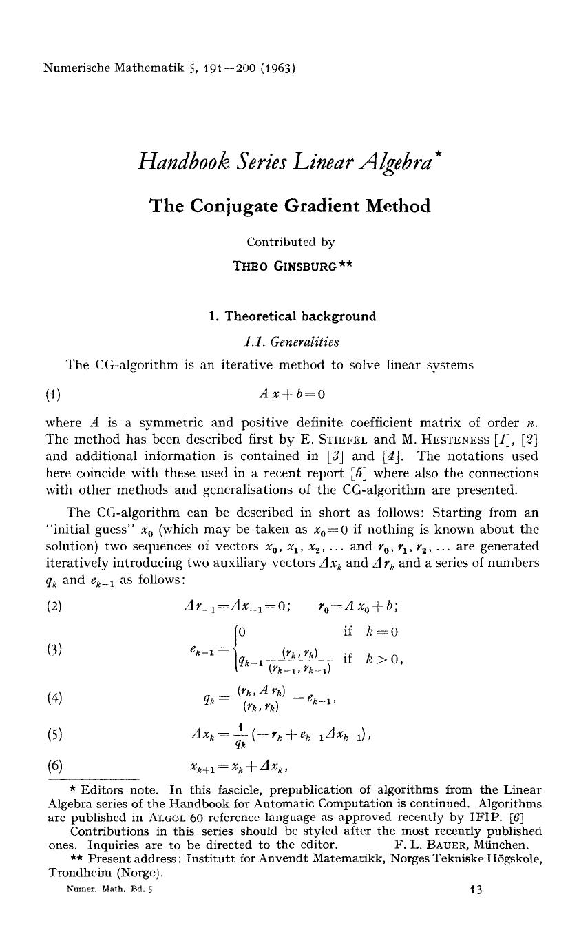The conjugate gradient method by Unknown