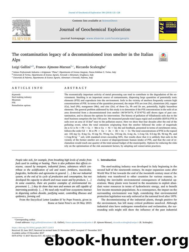 The contamination legacy of a decommissioned iron smelter in the Italian Alps by Luigi Gallini & Franco Ajmone-Marsan & Riccardo Scalenghe