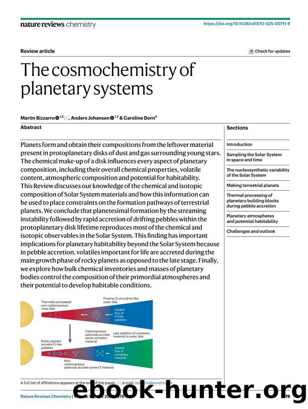 The cosmochemistry of planetary systems by Martin Bizzarro & Anders Johansen & Caroline Dorn