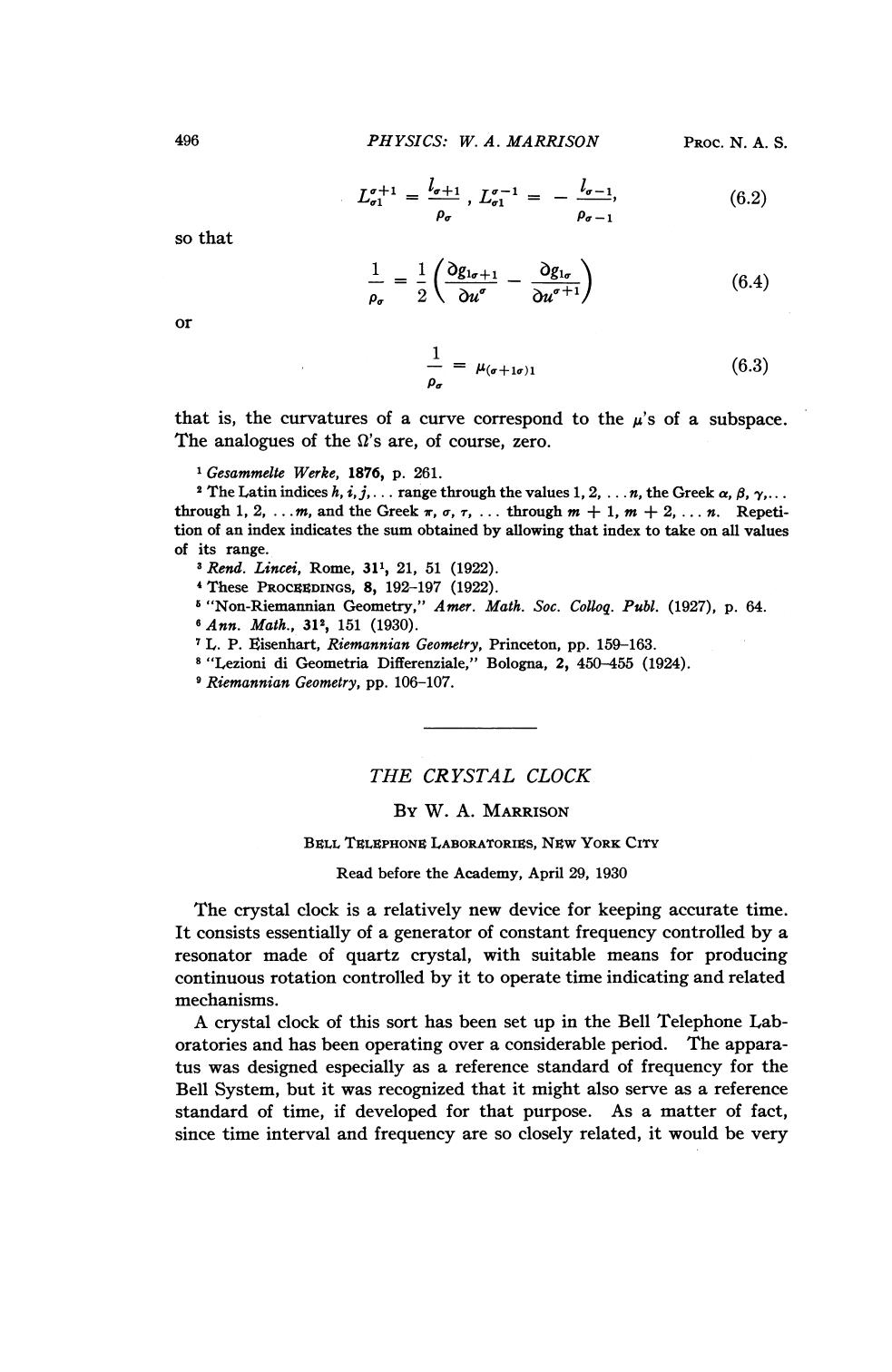 The crystal clock by Marrison W.A