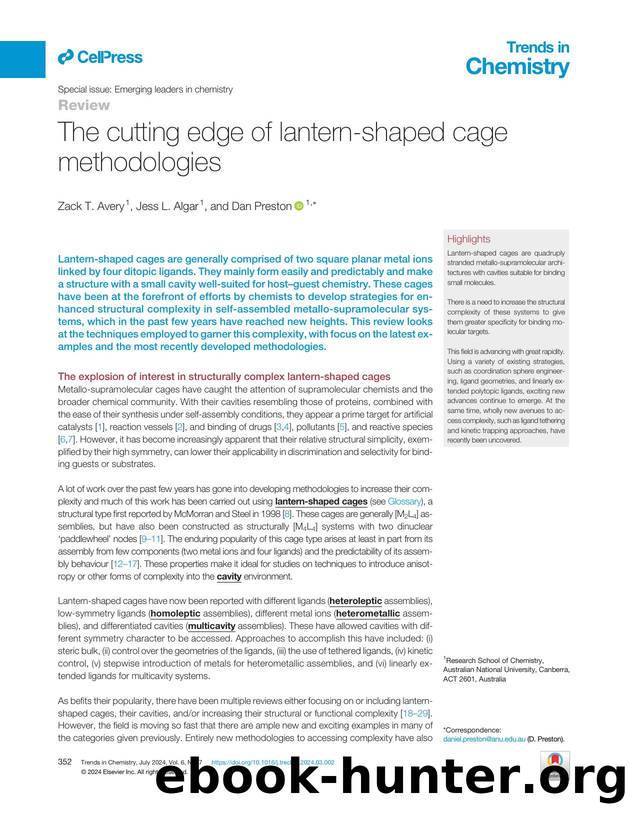The cutting edge of lantern-shaped cage methodologies by Zack T. Avery & Jess L. Algar & Dan Preston
