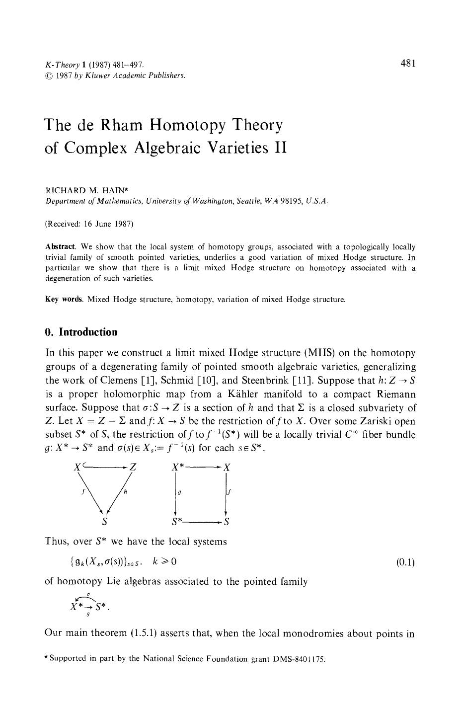The de Rham homotopy theory of complex algebraic varieties II by Unknown