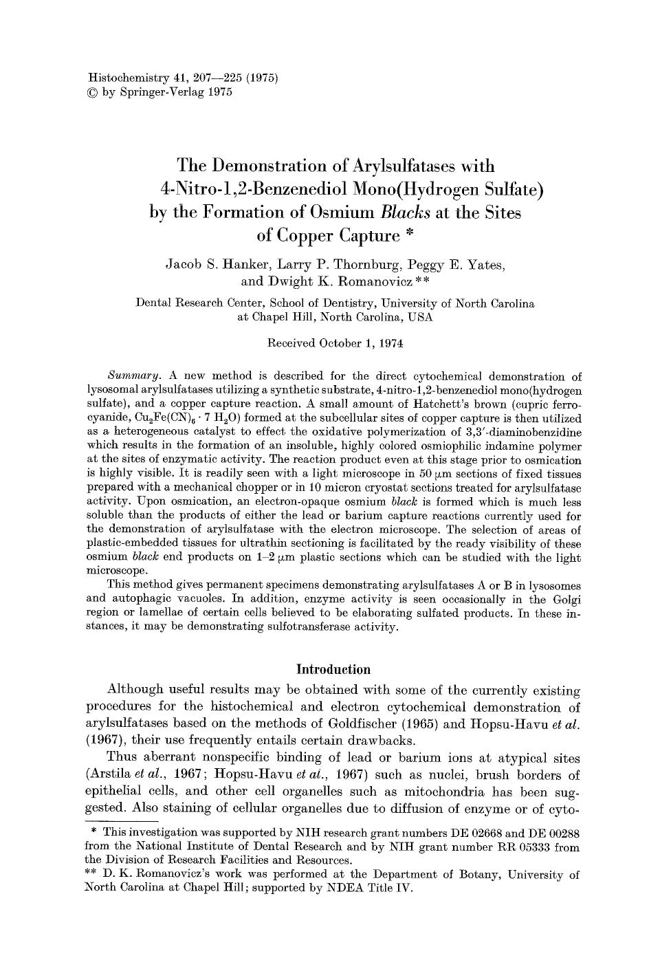The demonstration of arylsulfatases with 4-nitro-1,2-benzenediol mono(hydrogen sulfate) by the formation of osmium <Emphasis Type="Italic">Blacks<Emphasis> at the sites of copper capture by Unknown