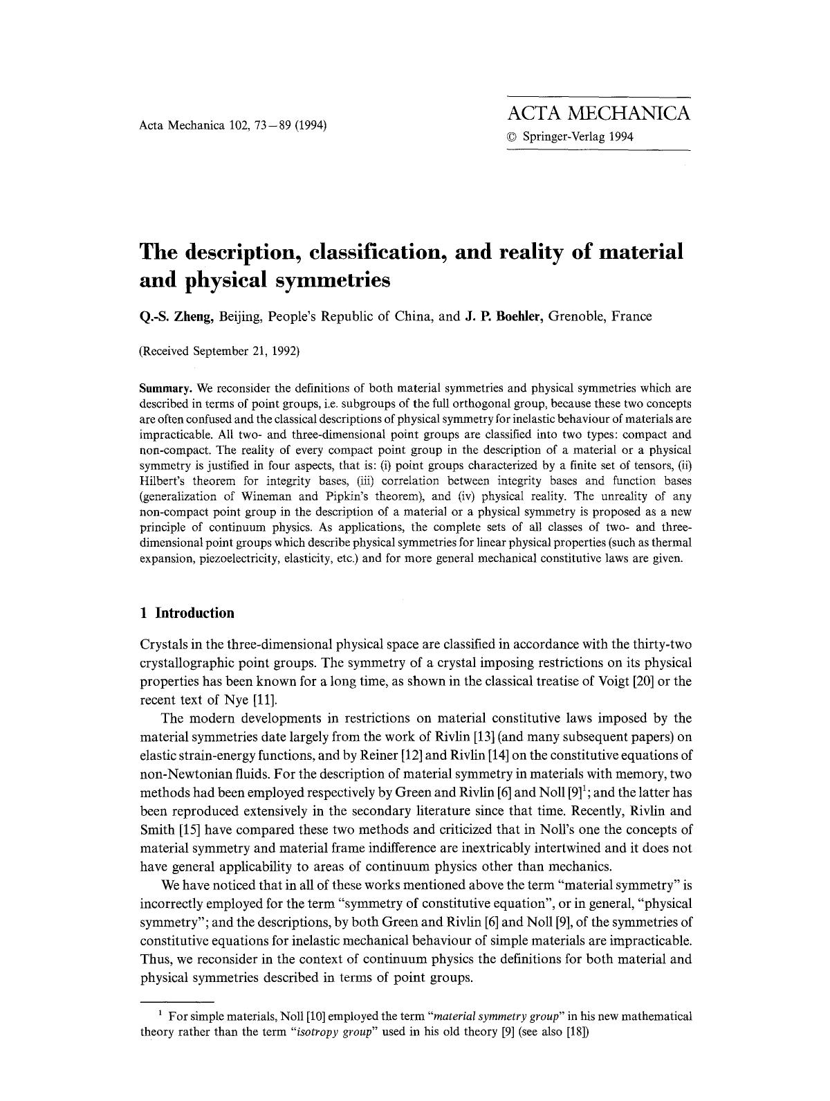 The description, classification, and reality of material and physical symmetries by Unknown