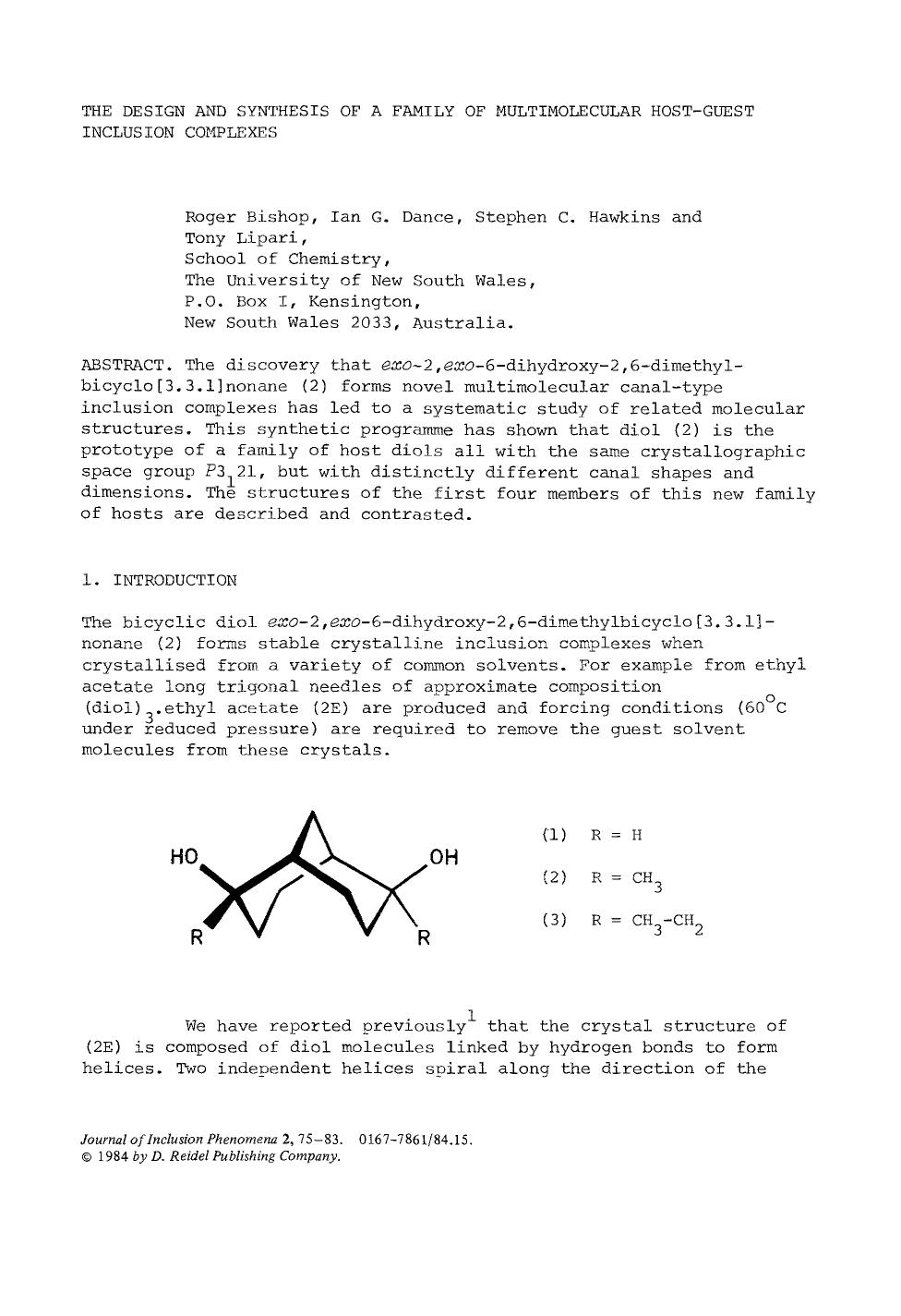The design and synthesis of a family of multimolecular host-guest inclusion complexes by Unknown