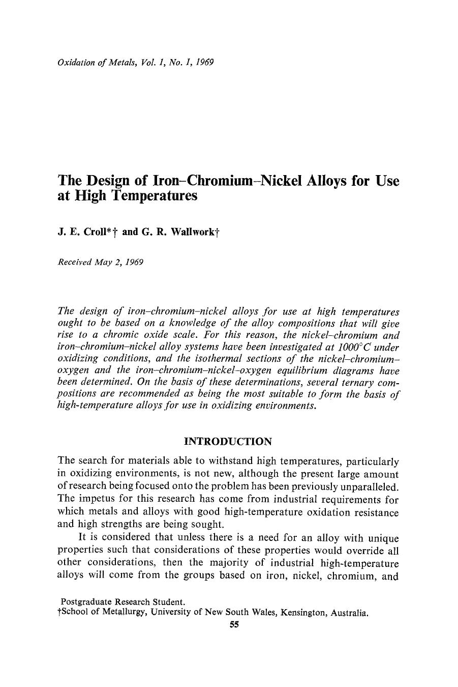 The design of iron-chromium-nickel alloys for use at high temperatures by Unknown