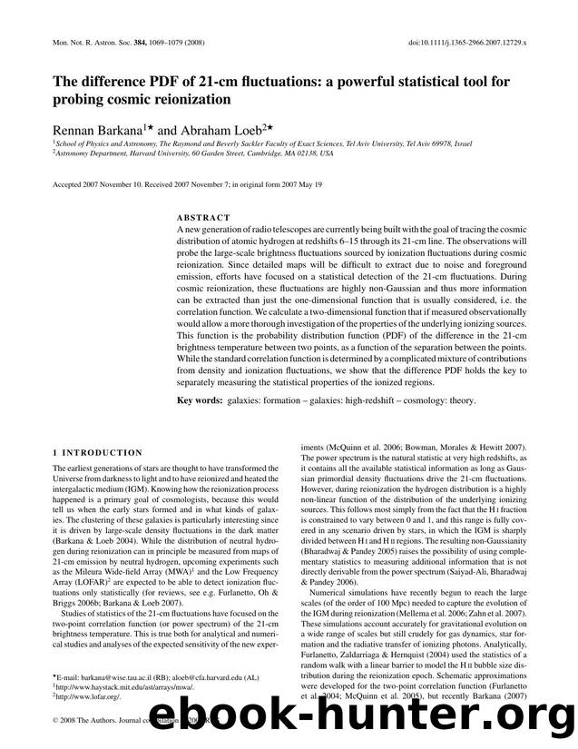 The difference PDF of 21-cm fluctuations: a powerful statistical tool for probing cosmic reionization by The difference PDF of 21-cm fluctuations (2008)