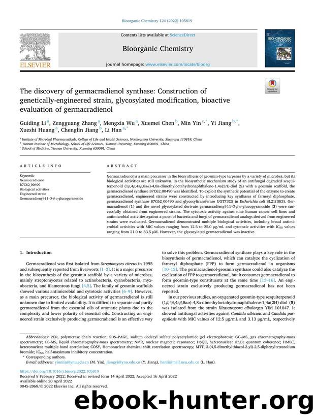 The discovery of germacradienol synthase: Construction of genetically-engineered strain, glycosylated modification, bioactive evaluation of germacradienol by unknow