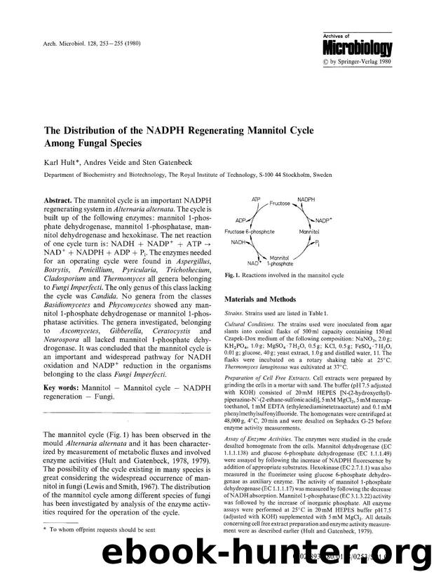 The distribution of the NADPH regenerating mannitol cycle among fungal species by Unknown