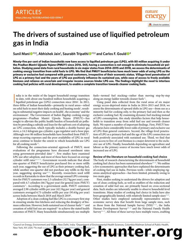 The drivers of sustained use of liquified petroleum gas in India by Sunil Mani & Abhishek Jain & Saurabh Tripathi & Carlos F. Gould