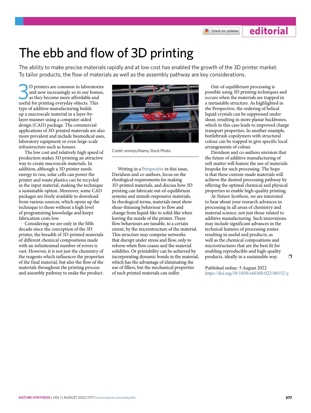 The ebb and flow of 3D printing by Unknown