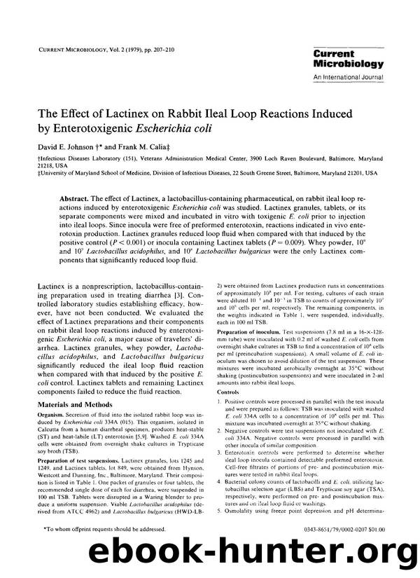 The effect of lactinex on rabbit ileal loop reactions induced by enterotoxigenic <Emphasis Type="Italic">Escherichia coli <Emphasis> by Unknown