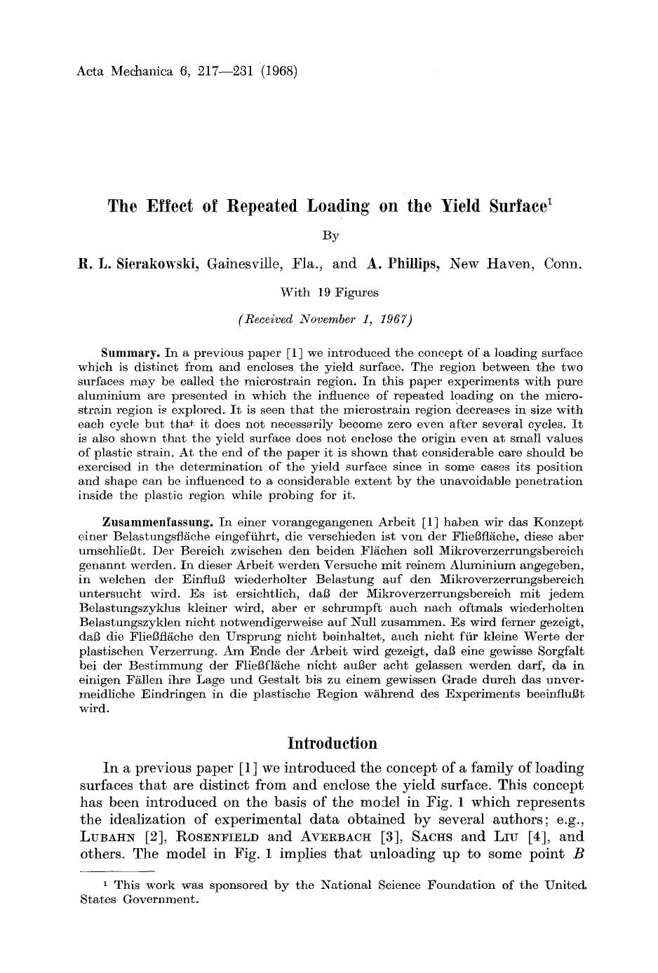 The effect of repeated loading on the yield surface by Unknown