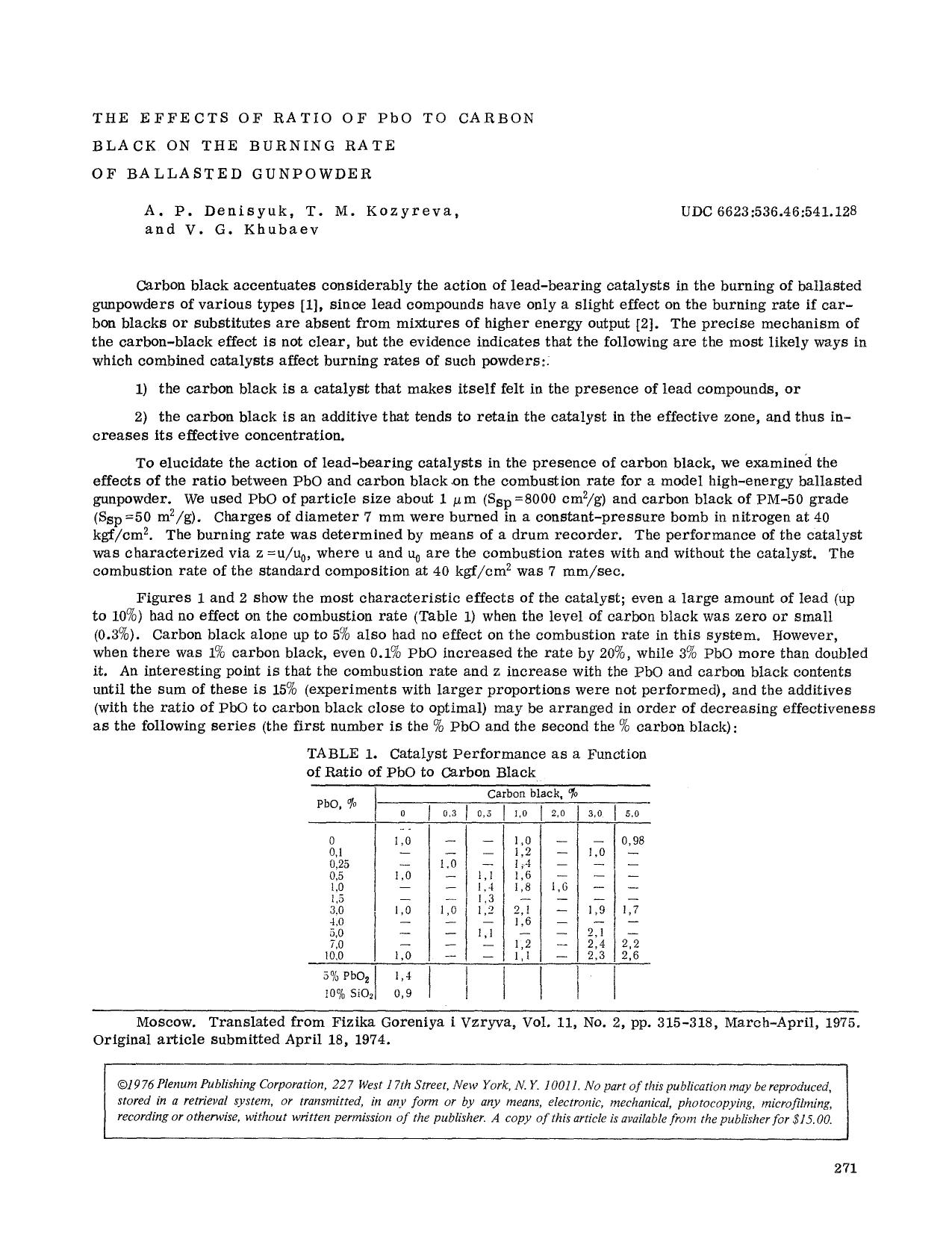 The effects of ratio of PbO to carbon black on the burning rate of ballasted gunpowder by Unknown