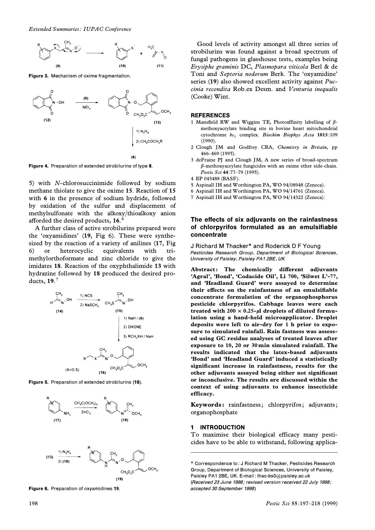 The effects of six adjuvants on the rainfastness of chlorpyrifos formulated as an emulsifiable concentrate by Unknown