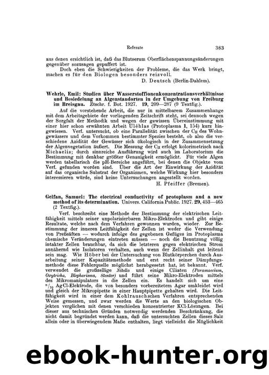 The electrical conductivity of protoplasm and a new method of its determination by Unknown