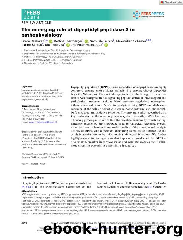 The emerging role of dipeptidyl peptidase 3 in pathophysiology by Unknown