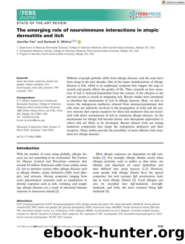 The emerging role of neuroimmune interactions in atopic dermatitis and itch by Unknown