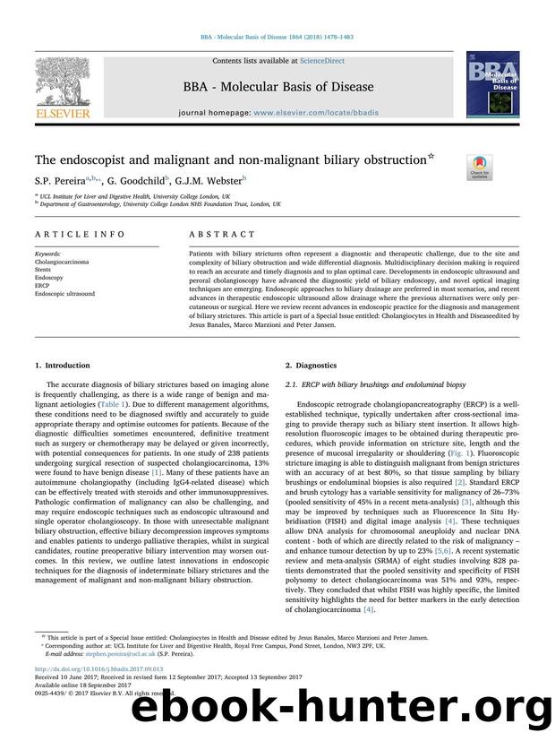 The endoscopist and malignant and non-malignant biliary obstruction by S.P. Pereira & G. Goodchild & G.J.M. Webster