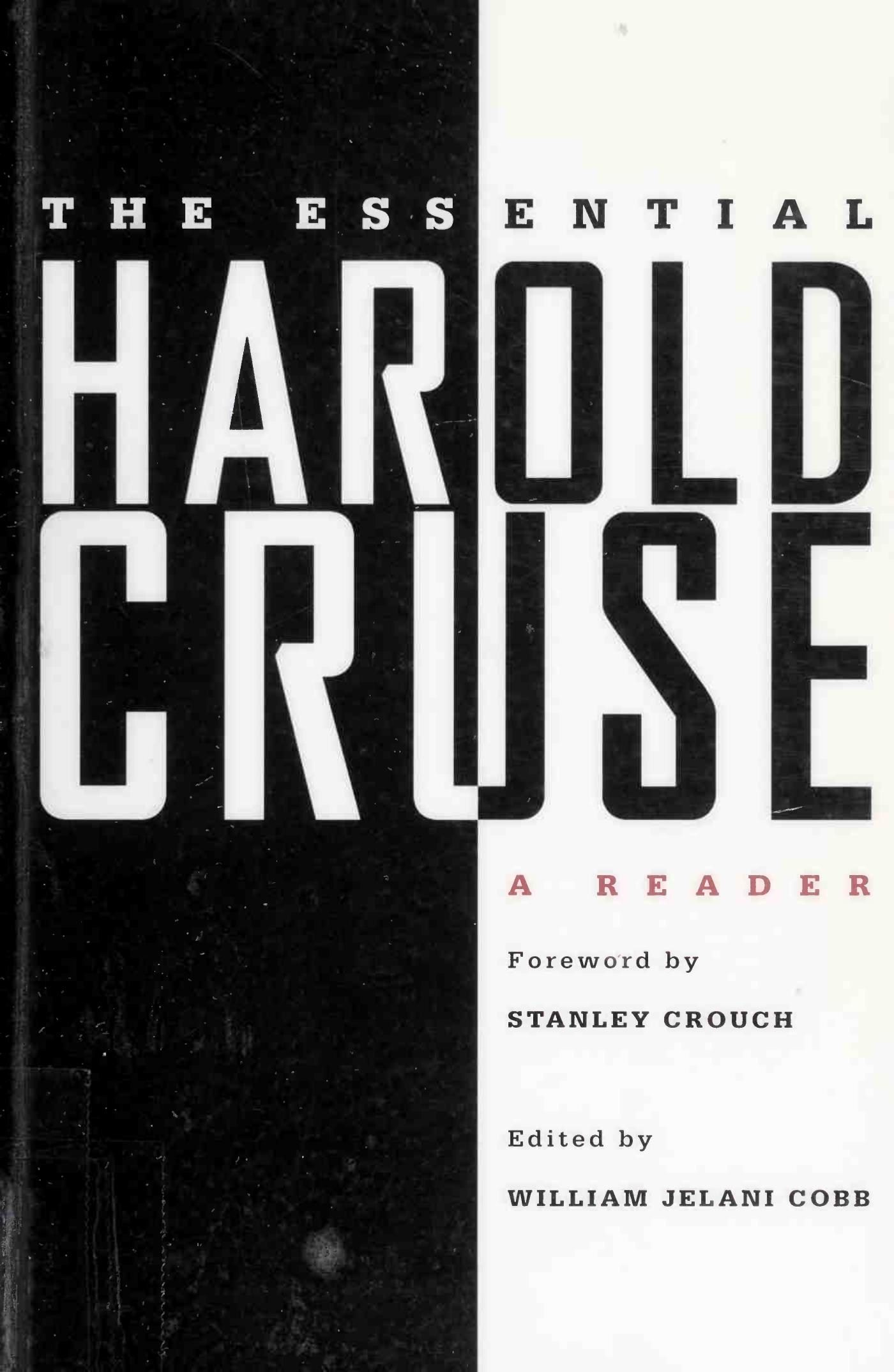 The essential Harold Cruse : a reader by Harold Cruse