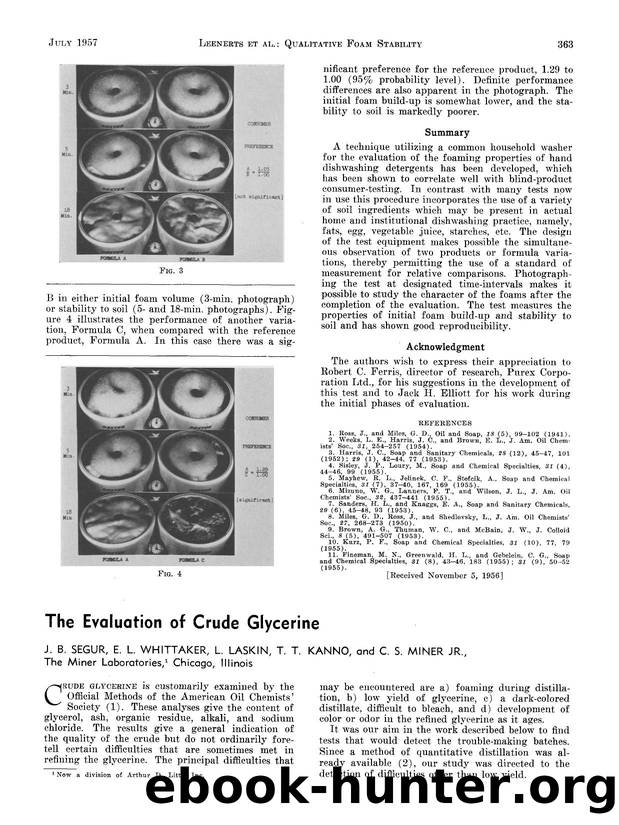The evaluation of crude glycerine by Unknown