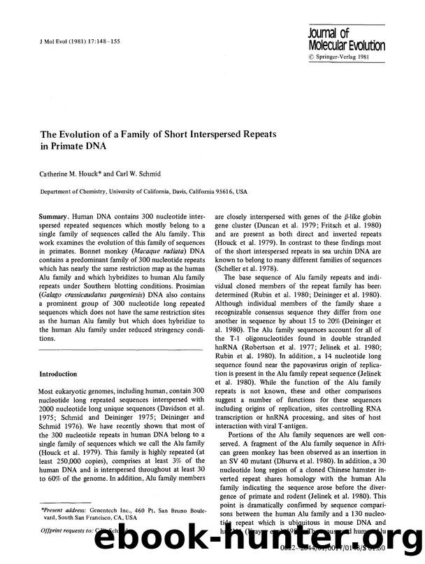 The evolution of a family of short interspersed repeats in primate DNA by Unknown