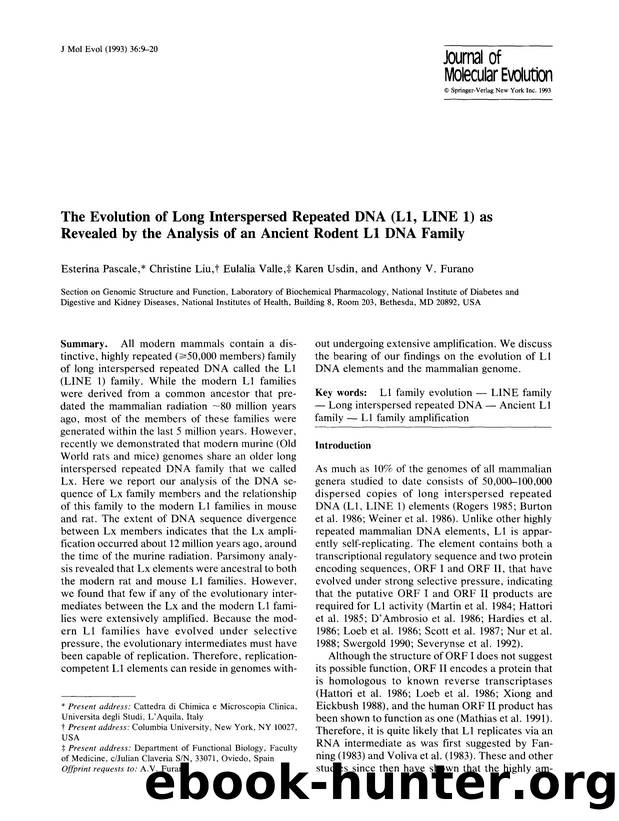 The evolution of long interspersed repeated DNA (L1, LINE 1) as revealed by the analysis of an ancient rodent L1 DNA family by Unknown