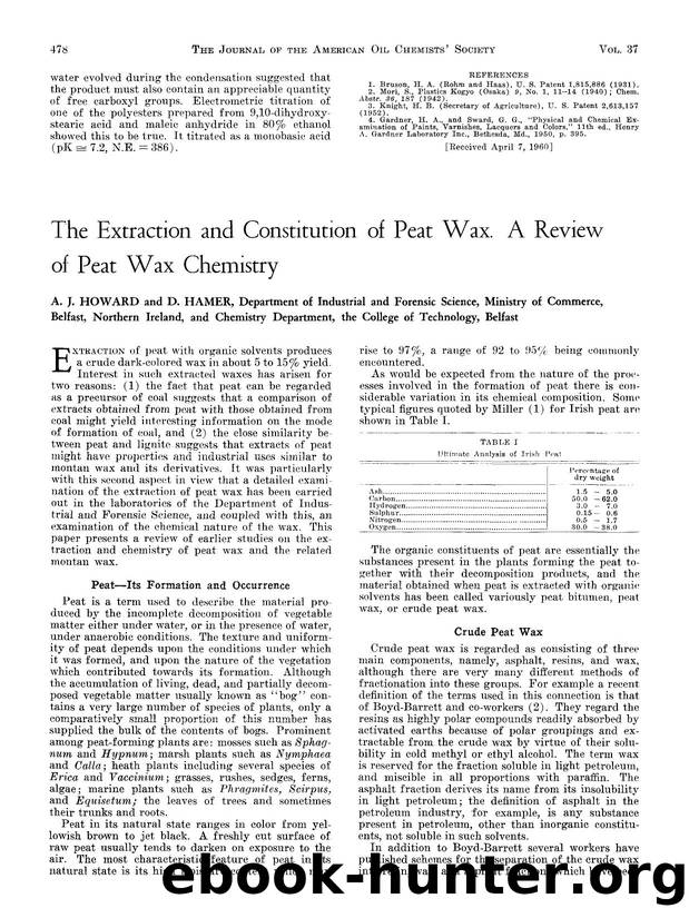 The extraction and constitution of peat wax. A review of peat wax chemistry by Unknown