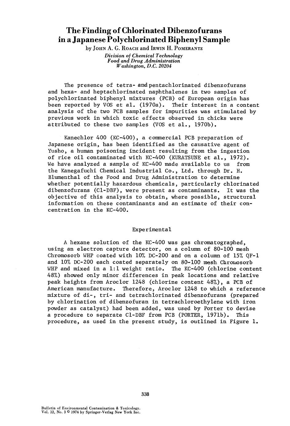 The finding of chlorinated dibenzofurans in a Japanese polychlorinated biphenyl sample by Unknown