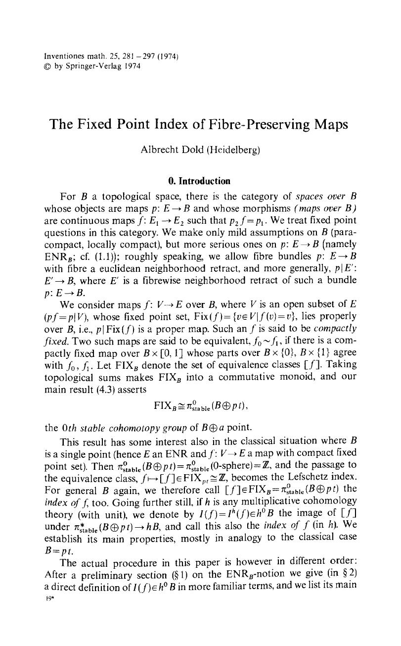 The fixed point index of fibre-preserving maps by Unknown
