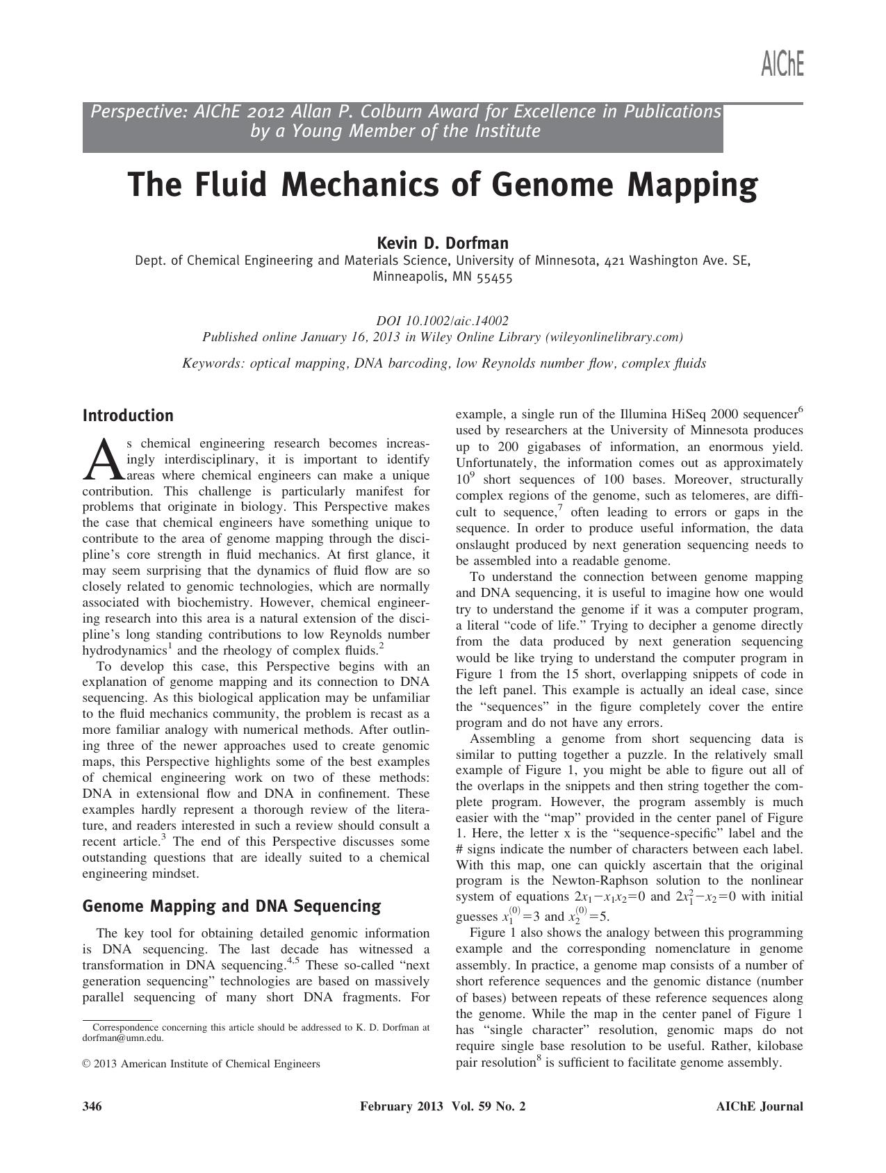 The fluid mechanics of genome mapping by Unknown