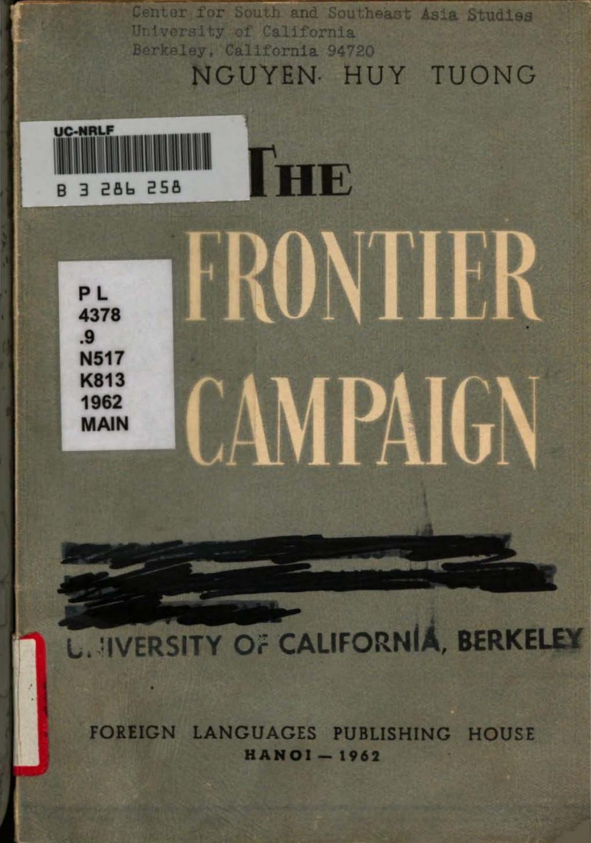 The frontier campaign : memoirs by Huy Tưởng Nguyễn