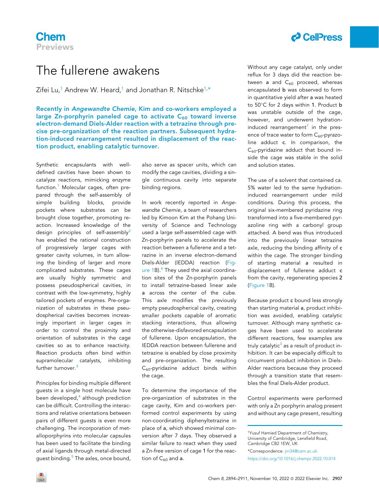 The fullerene awakens by Zifei Lu & Andrew W. Heard & Jonathan R. Nitschke