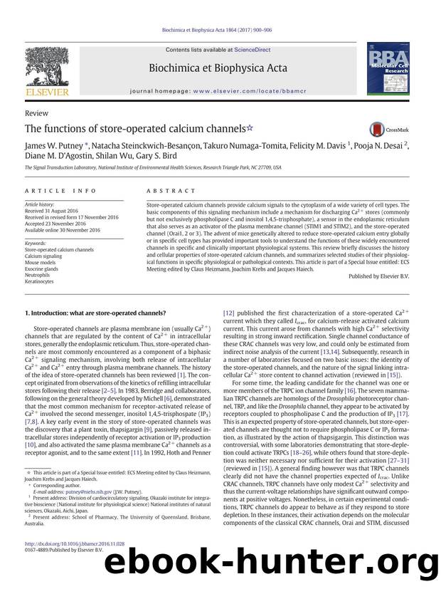The functions of store-operated calcium channels by unknow