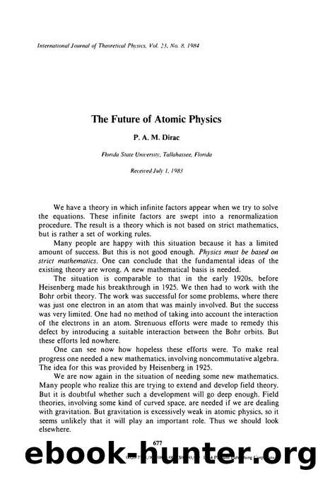The future of atomic physics by The Future of Atomic Physic (1984)