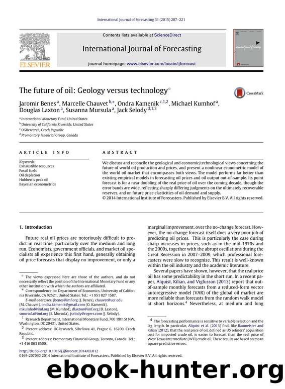 The future of oil: Geology versus technology by unknow