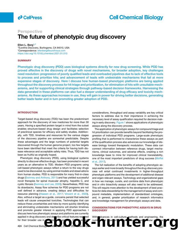 The future of phenotypic drug discovery by Ellen L. Berg
