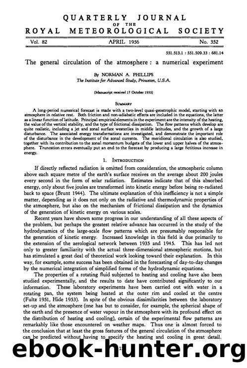 The general circulation of the atmosphere: A numerical experiment by The general circulation of the atmosphere a numerical experiment (1956)