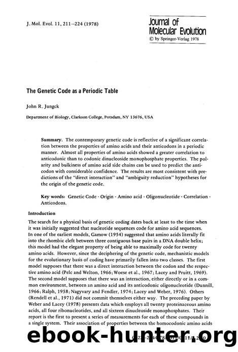 The genetic code as a periodic table by Unknown