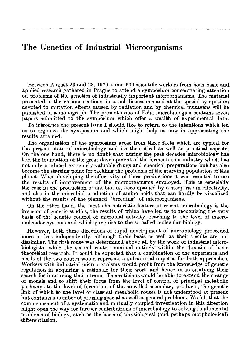 The genetics of industrial microorganisms by Unknown
