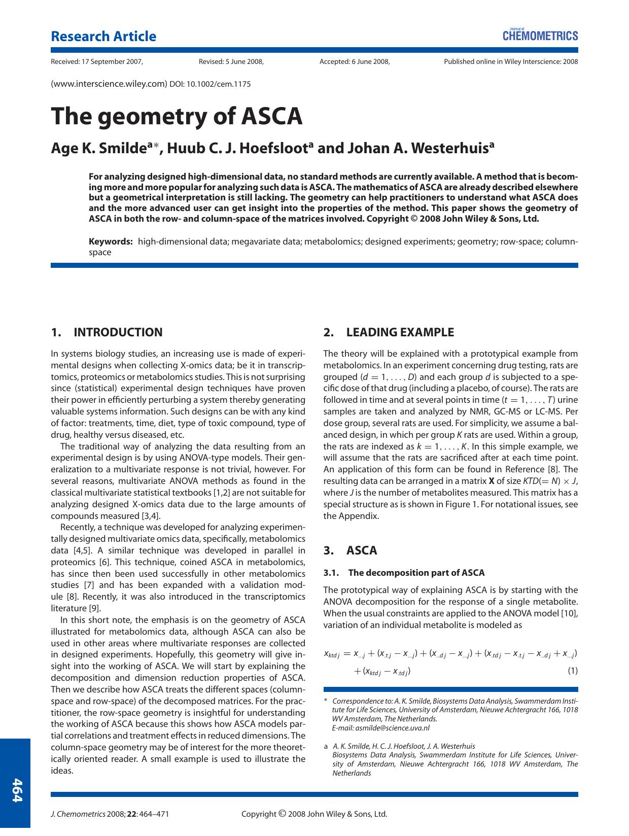 The geometry of ASCA by Unknown