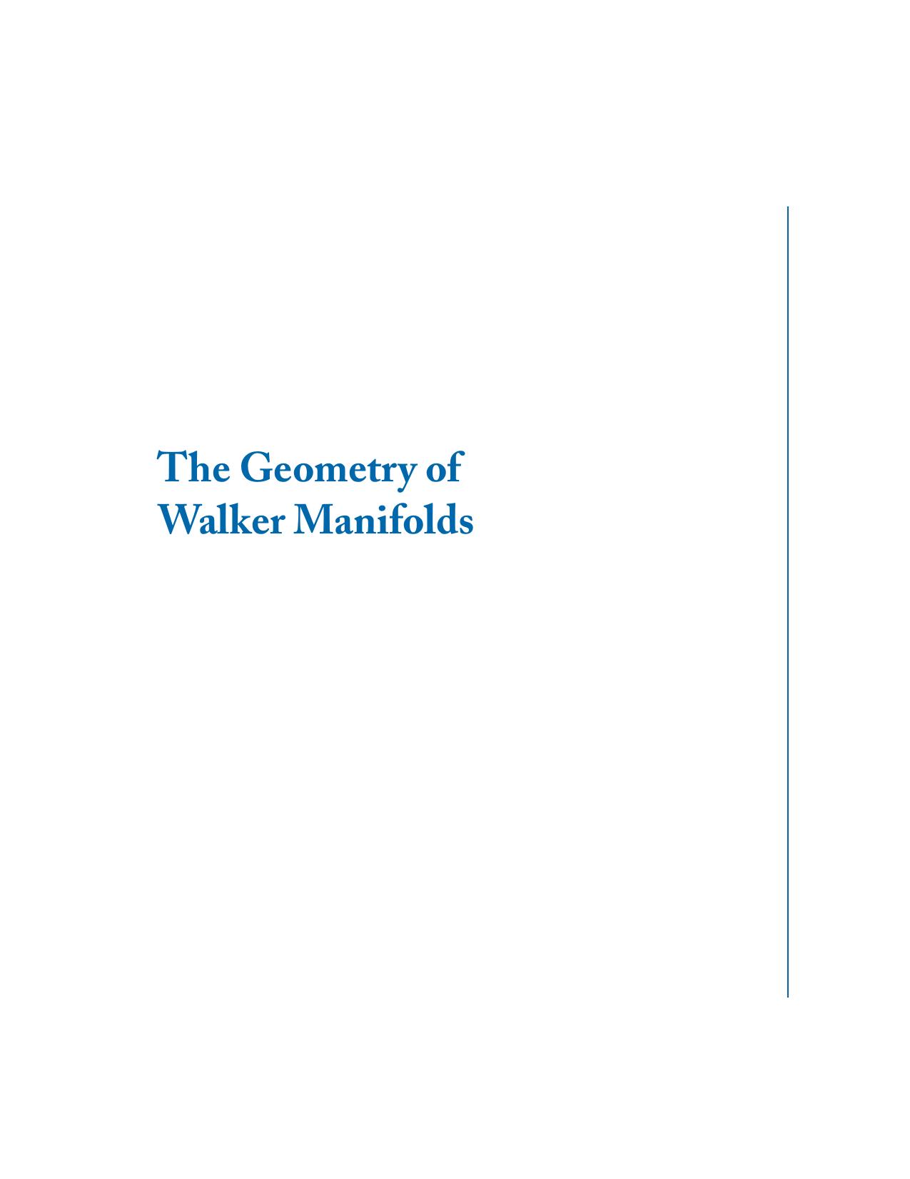 The geometry of Walker manifolds by Eduardo García-Río Miguel Brozos-Vázquez Rámon Vázquez-Lorenzo Stana Nikcevic‌