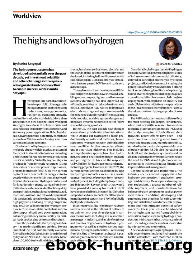 The highs and lows of hydrogen by Sunita Satyapal