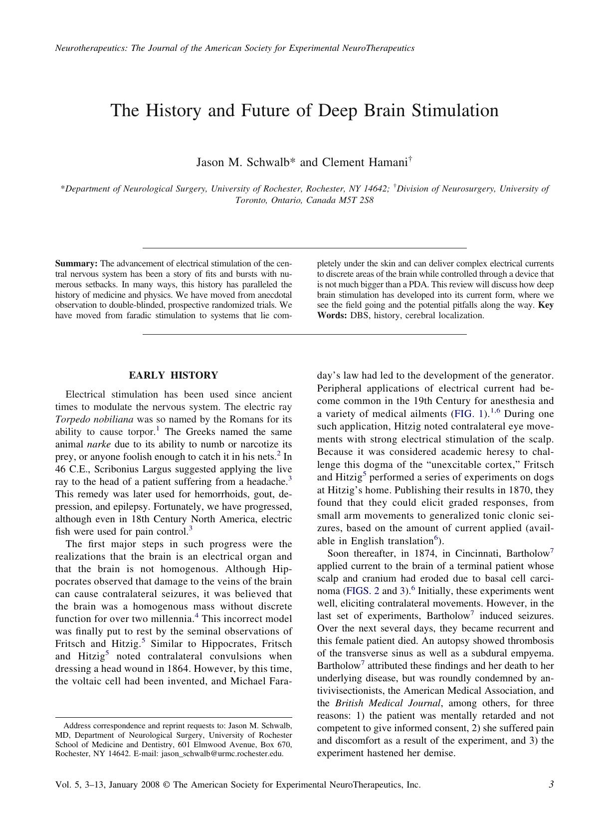 The history and future of deep brain stimulation by Unknown