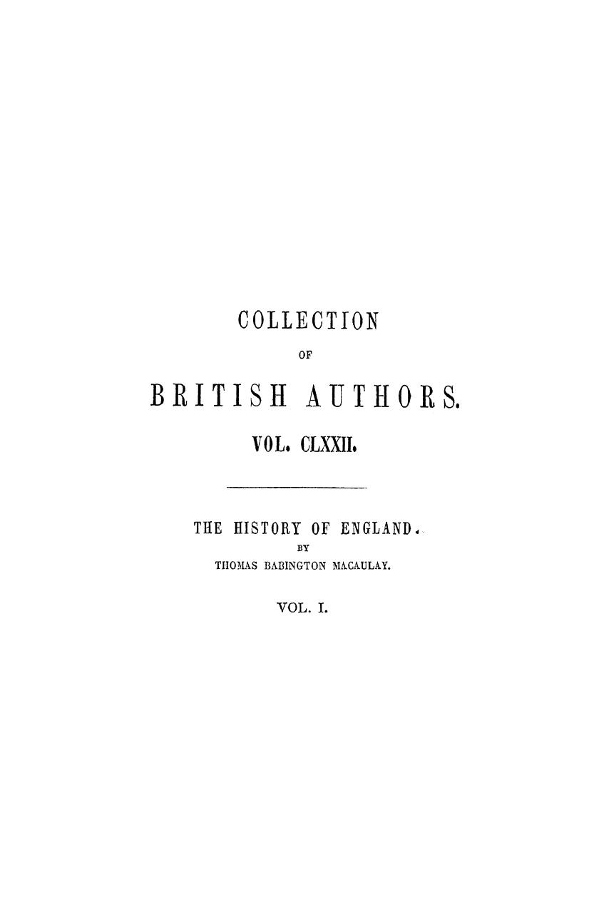 The history of england from the accession of james the second. vol. 1 by 1849