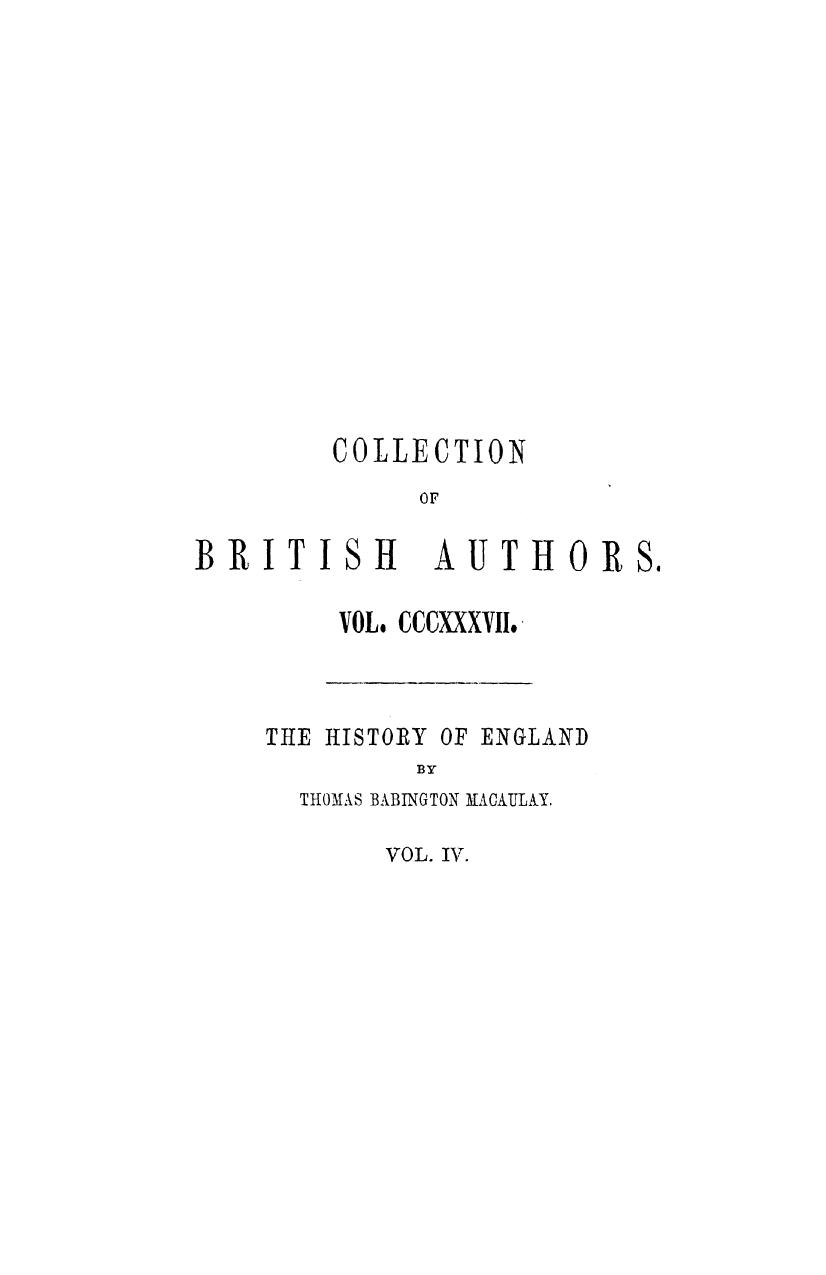The history of england from the accession of james the second. vol. 4 by 1855