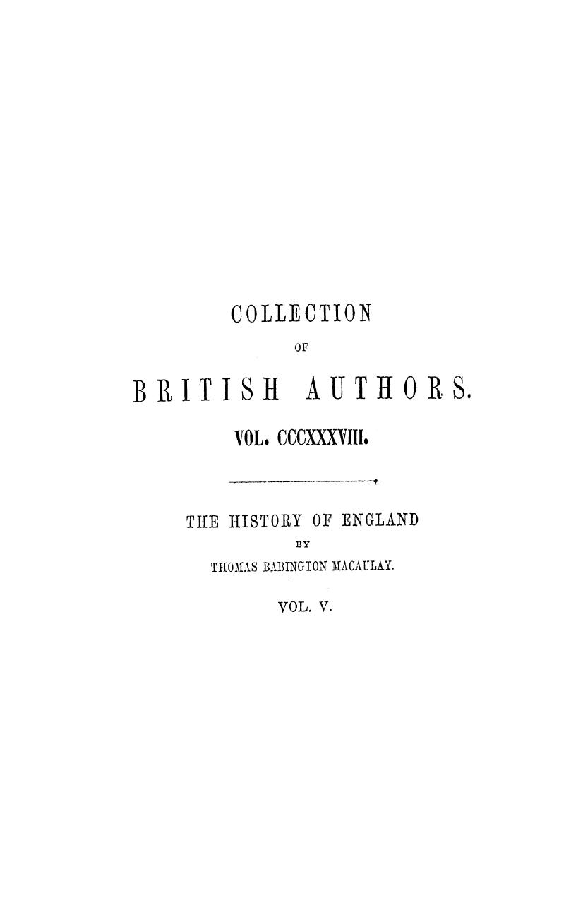 The history of england from the accession of james the second. vol. 5 by 1855